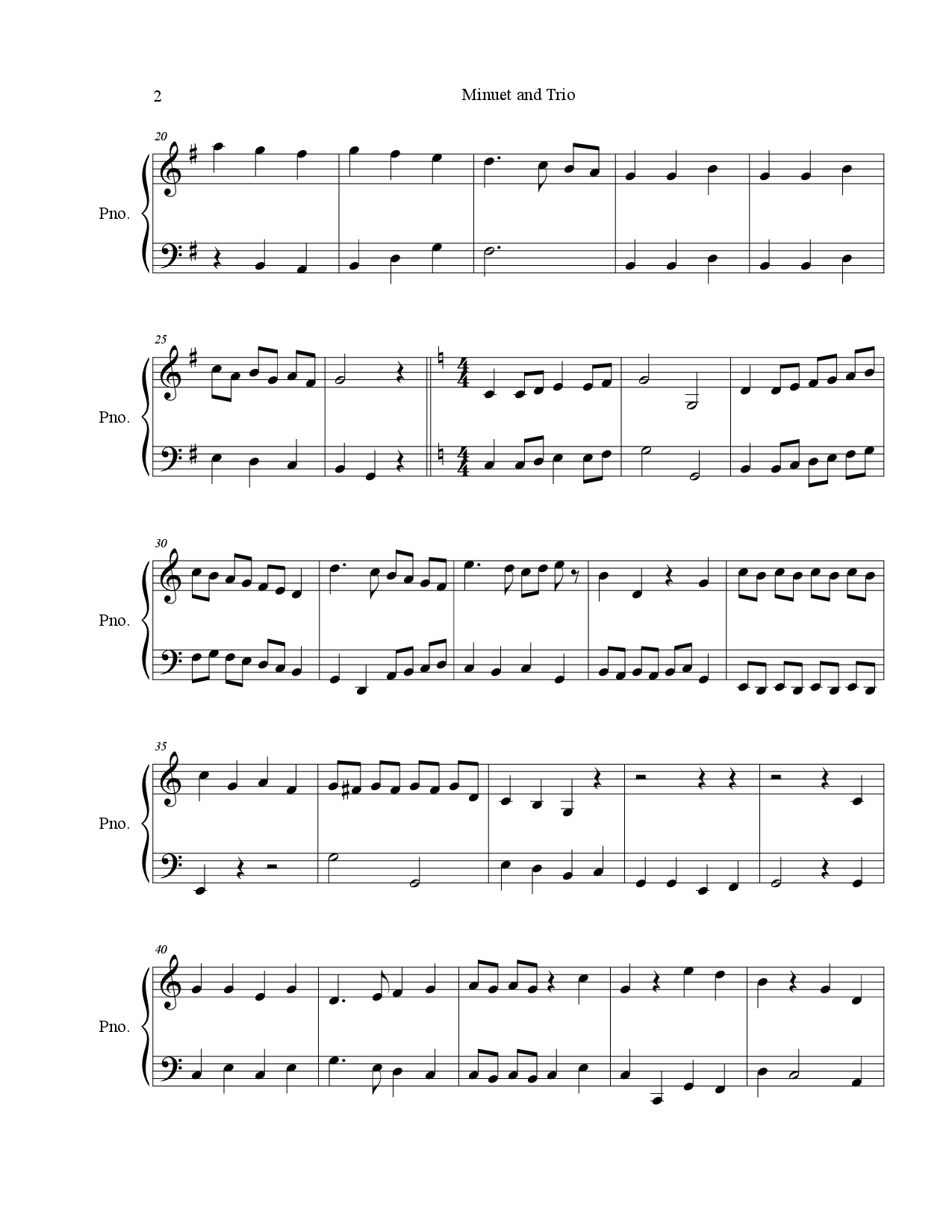 Minuet and Trio for piano solo - NoteRunner